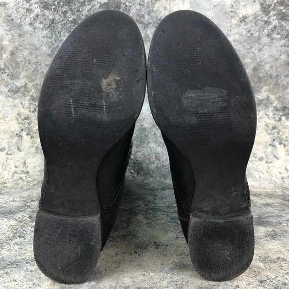 MADEWELL Women's 7.5 The Archive Black Pebbled Leather Knee High Riding Boots - Picture 11 of 16